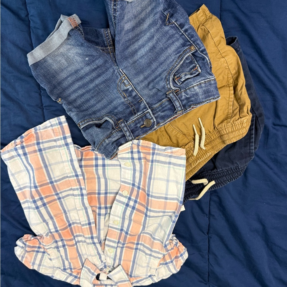 The Children's Place Plaid Button Down Shirt - Blue and Orange